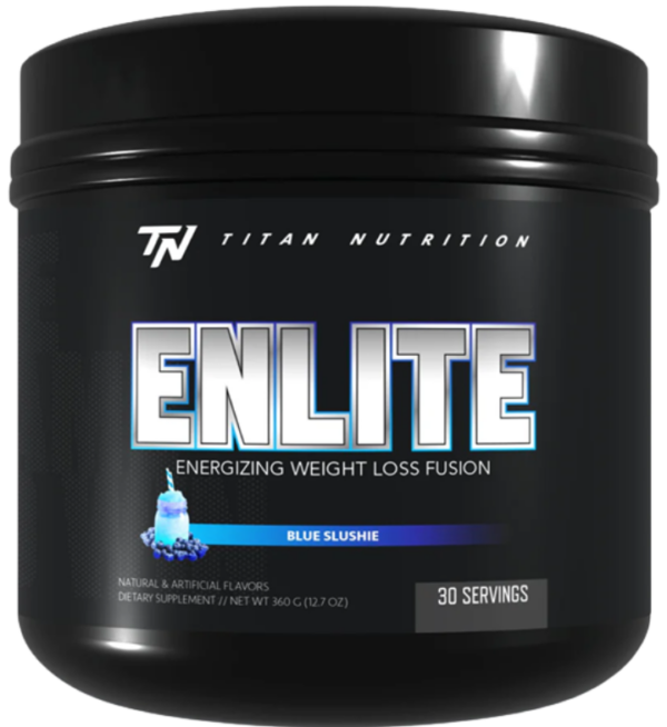 Titan Nutrition Enlite Blue Slushie bottle.