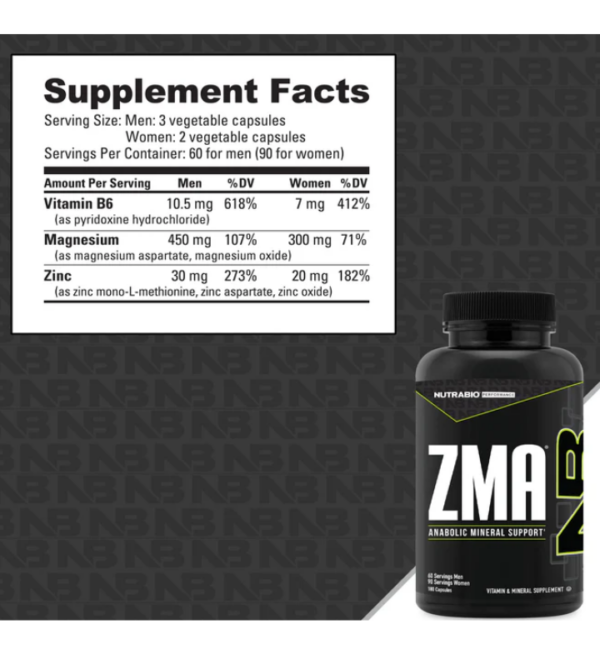 Nutrabio ZMA (100 cap) - Image 2
