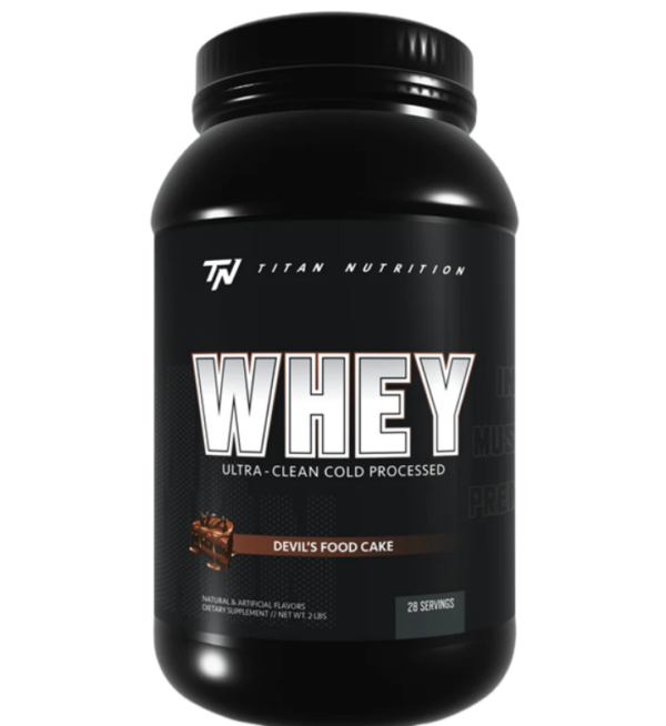 Titan-Nutrition-2lb-Protein-Devil's Food Cake front label