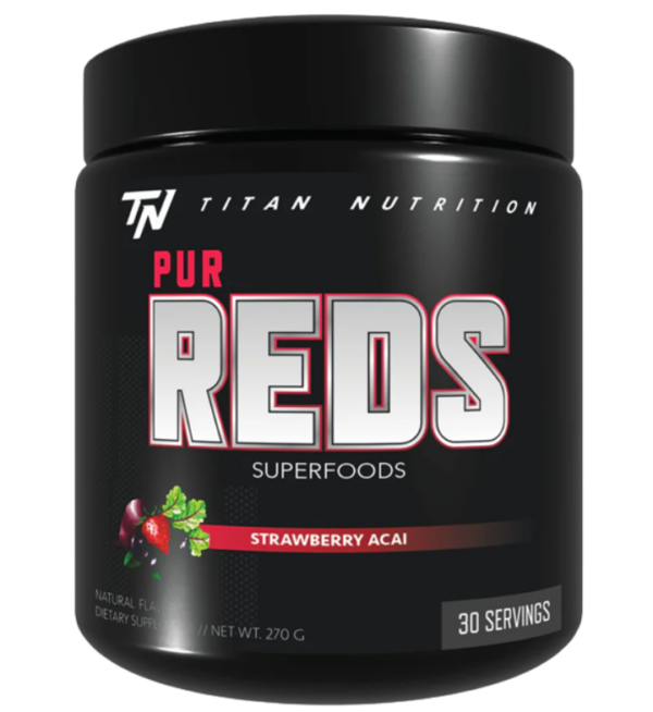 Titan Nutrition PurReds front label.