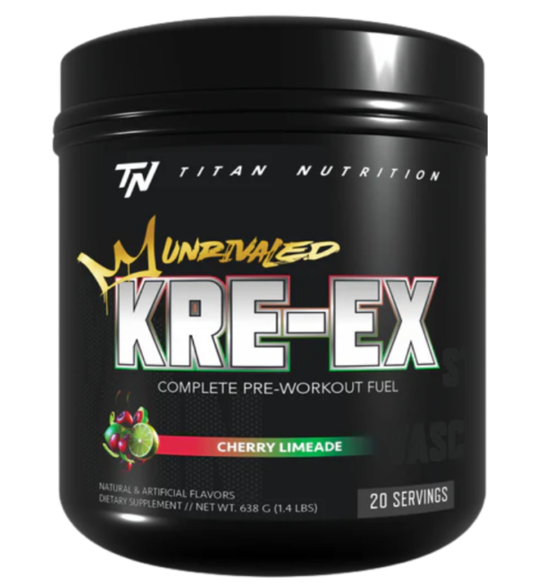 Titan-Nutrition-UnRivaled-Kre-Ex-Cherry-Limeade front label.