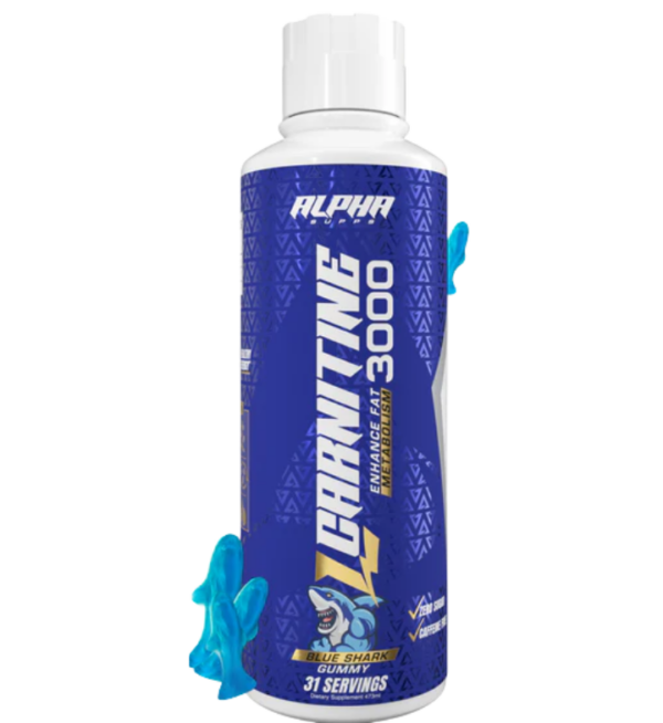 Alpha-Supps-L-Carnitine-Blue-Shark front label.
