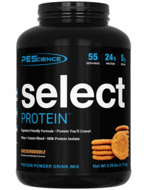PEScience-Select-Protein-Snickerdoodle-55-Servings front label.